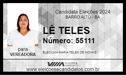 Candidato LÊ TELES 2024 - BARRO ALTO - Eleições