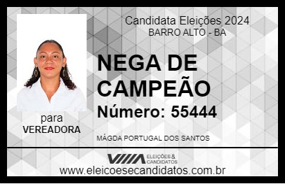 Candidato NEGA DE CAMPEÃO 2024 - BARRO ALTO - Eleições