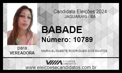 Candidato BABADE 2024 - JAGUARARI - Eleições