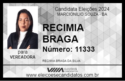 Candidato RECIMIA BRAGA 2024 - MARCIONÍLIO SOUZA - Eleições