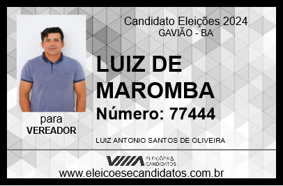 Candidato LUIZ DE MAROMBA 2024 - GAVIÃO - Eleições