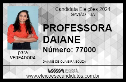 Candidato PROFESSORA DAIANE 2024 - GAVIÃO - Eleições