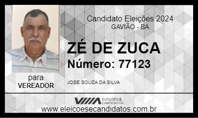 Candidato ZÉ DE ZUCA 2024 - GAVIÃO - Eleições