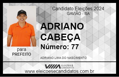 Candidato ADRIANO CABEÇA 2024 - GAVIÃO - Eleições