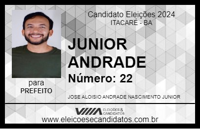 Candidato JUNIOR ANDRADE 2024 - ITACARÉ - Eleições