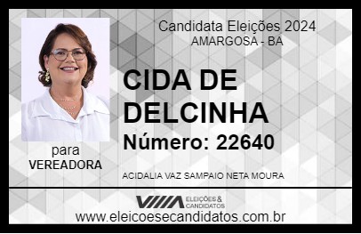 Candidato CIDA DE DELCINHA 2024 - AMARGOSA - Eleições