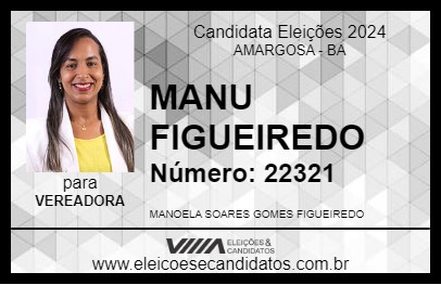 Candidato MANU FIGUEIREDO 2024 - AMARGOSA - Eleições