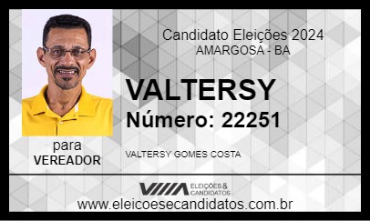 Candidato VALTERSY 2024 - AMARGOSA - Eleições