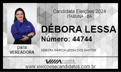 Candidato DÉBORA LESSA 2024 - ITABUNA - Eleições