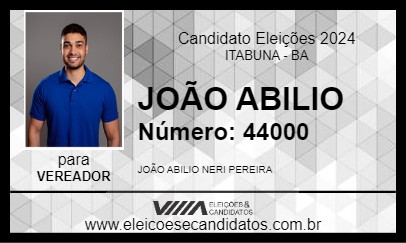 Candidato JOÃO  ABILIO 2024 - ITABUNA - Eleições