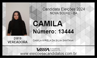 Candidato CAMILA 2024 - NOVA SOURE - Eleições