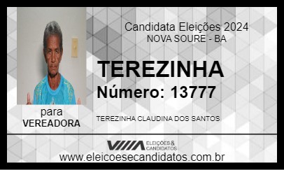 Candidato TEREZINHA 2024 - NOVA SOURE - Eleições