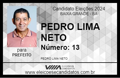 Candidato PEDRO LIMA NETO 2024 - BAIXA GRANDE - Eleições