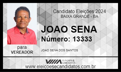 Candidato JOAO SENA 2024 - BAIXA GRANDE - Eleições