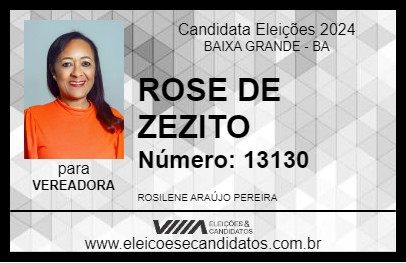 Candidato ROSE DE ZEZITO 2024 - BAIXA GRANDE - Eleições