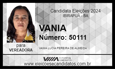 Candidato VANIA 2024 - IBIRAPUÃ - Eleições