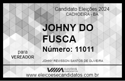 Candidato JOHNY DO FUSCA 2024 - CACHOEIRA - Eleições