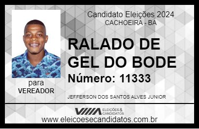 Candidato RALADO DE GEL DO BODE 2024 - CACHOEIRA - Eleições