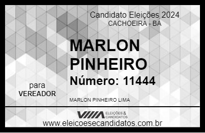 Candidato MARLON PINHEIRO 2024 - CACHOEIRA - Eleições