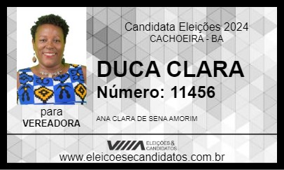 Candidato DUCA CLARA 2024 - CACHOEIRA - Eleições