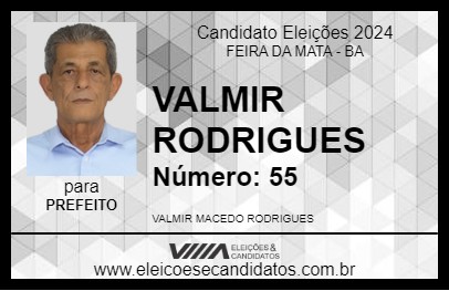 Candidato VALMIR RODRIGUES 2024 - FEIRA DA MATA - Eleições