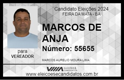 Candidato MARCOS DE ANJA 2024 - FEIRA DA MATA - Eleições