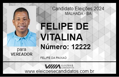 Candidato FELIPE DE VITALINA 2024 - MALHADA - Eleições