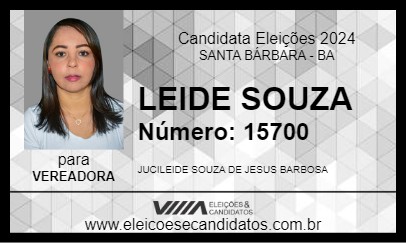 Candidato LEIDE SOUZA 2024 - SANTA BÁRBARA - Eleições