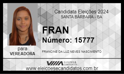 Candidato FRAN 2024 - SANTA BÁRBARA - Eleições