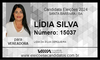 Candidato LÍDIA SILVA 2024 - SANTA BÁRBARA - Eleições