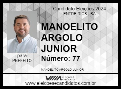 Candidato MANOELITO ARGOLO  JUNIOR 2024 - ENTRE RIOS - Eleições