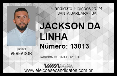 Candidato JACKSON DA LINHA 2024 - SANTA BÁRBARA - Eleições