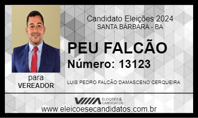 Candidato PEU FALCÃO 2024 - SANTA BÁRBARA - Eleições