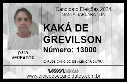 Candidato KAKÁ DE GREVILSON 2024 - SANTA BÁRBARA - Eleições