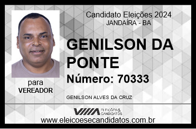 Candidato GENILSON DA PONTE 2024 - JANDAÍRA - Eleições