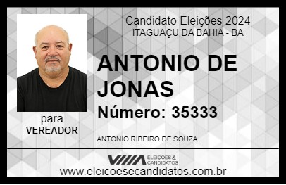 Candidato ANTONIO DE JONAS 2024 - ITAGUAÇU DA BAHIA - Eleições