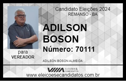 Candidato ADILSON BOSON 2024 - REMANSO - Eleições