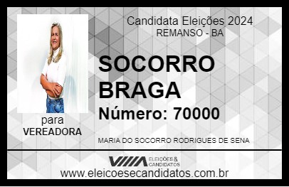 Candidato SOCORRO BRAGA 2024 - REMANSO - Eleições