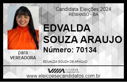 Candidato EDVALDA SOUZA ARAUJO 2024 - REMANSO - Eleições