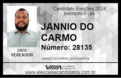 Candidato JANNIO DO CARMO 2024 - BARREIRAS - Eleições