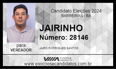 Candidato JAIRINHO 2024 - BARREIRAS - Eleições