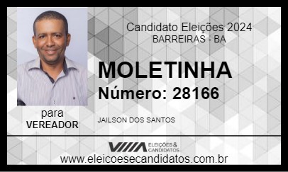 Candidato MOLETINHA 2024 - BARREIRAS - Eleições