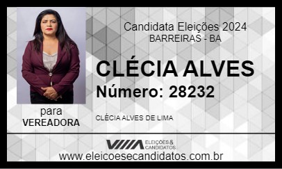 Candidato CLÉCIA ALVES 2024 - BARREIRAS - Eleições