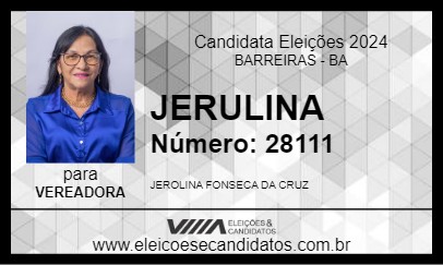 Candidato JERULINA 2024 - BARREIRAS - Eleições