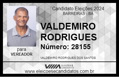 Candidato VALDEMIRO RODRIGUES 2024 - BARREIRAS - Eleições