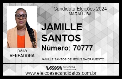 Candidato JAMILLE SANTOS 2024 - MARAÚ - Eleições