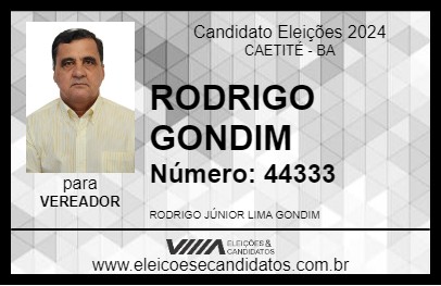 Candidato RODRIGO GONDIM 2024 - CAETITÉ - Eleições