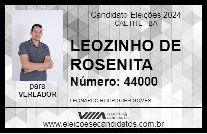 Candidato LEOZINHO DE ROSENITA 2024 - CAETITÉ - Eleições