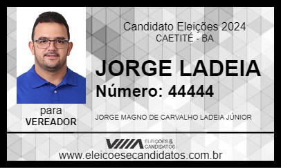 Candidato JORGE LADEIA 2024 - CAETITÉ - Eleições