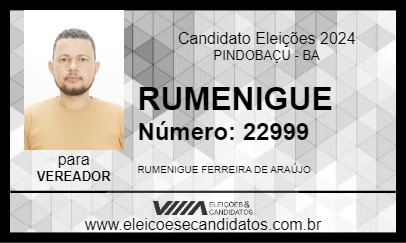 Candidato RUMENIGUE 2024 - PINDOBAÇU - Eleições